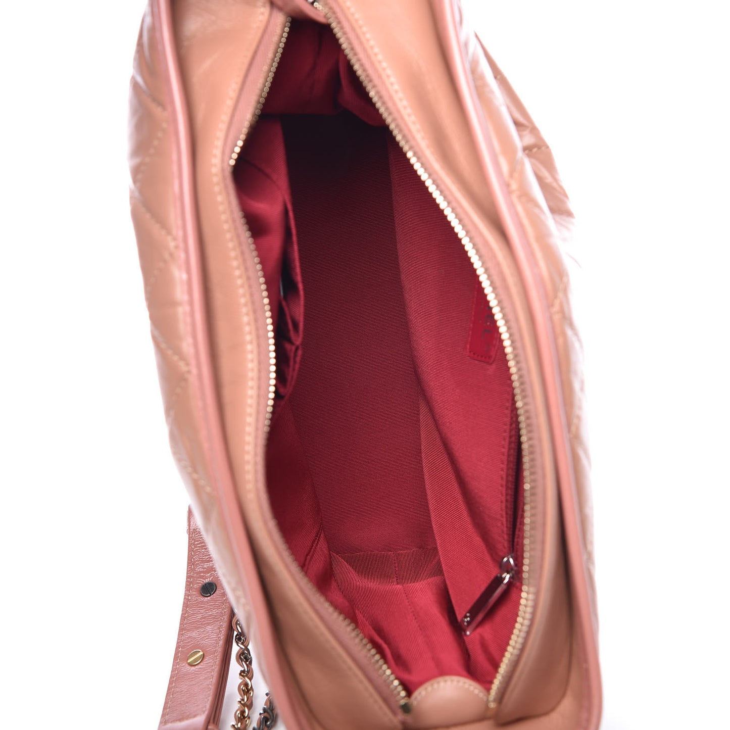 Aged Calfskin Quilted Medium Gabrielle Hobo Pink