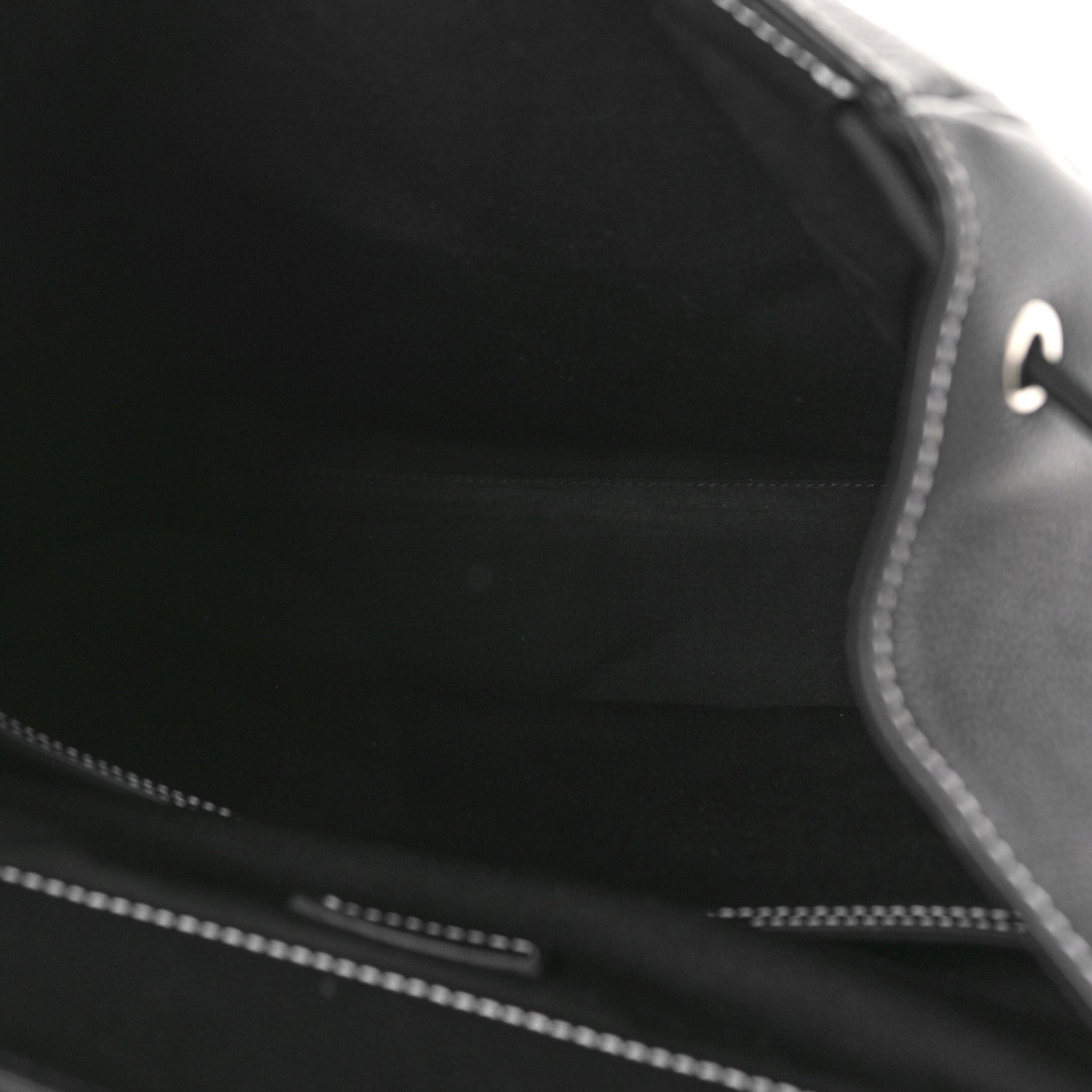 Christian Dior Grained Calfskin Saddle Drawstring Backpack Black 5 of 8