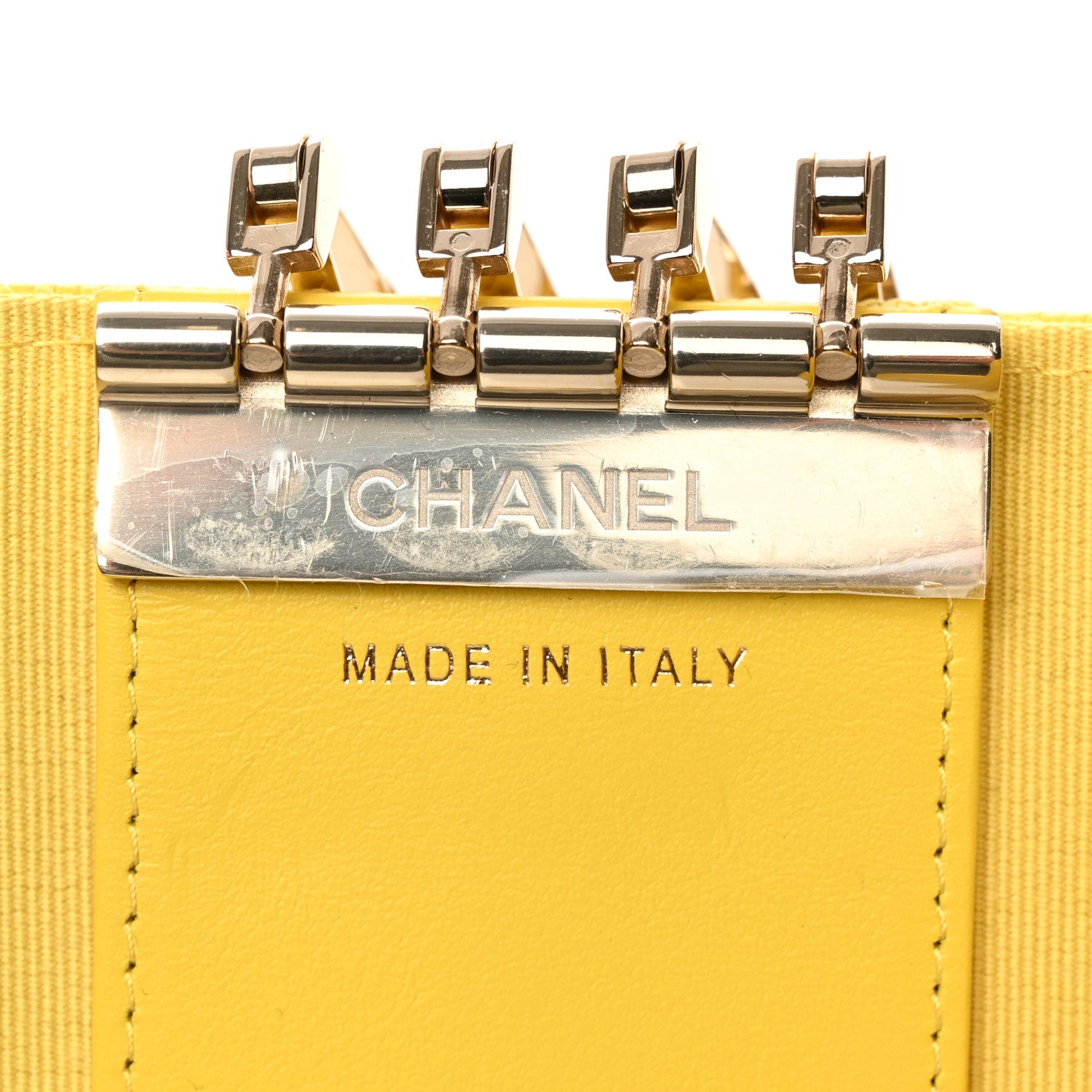 Chanel Caviar Quilted Classic 4 Key Holder Wallet Yellow 7 of 9