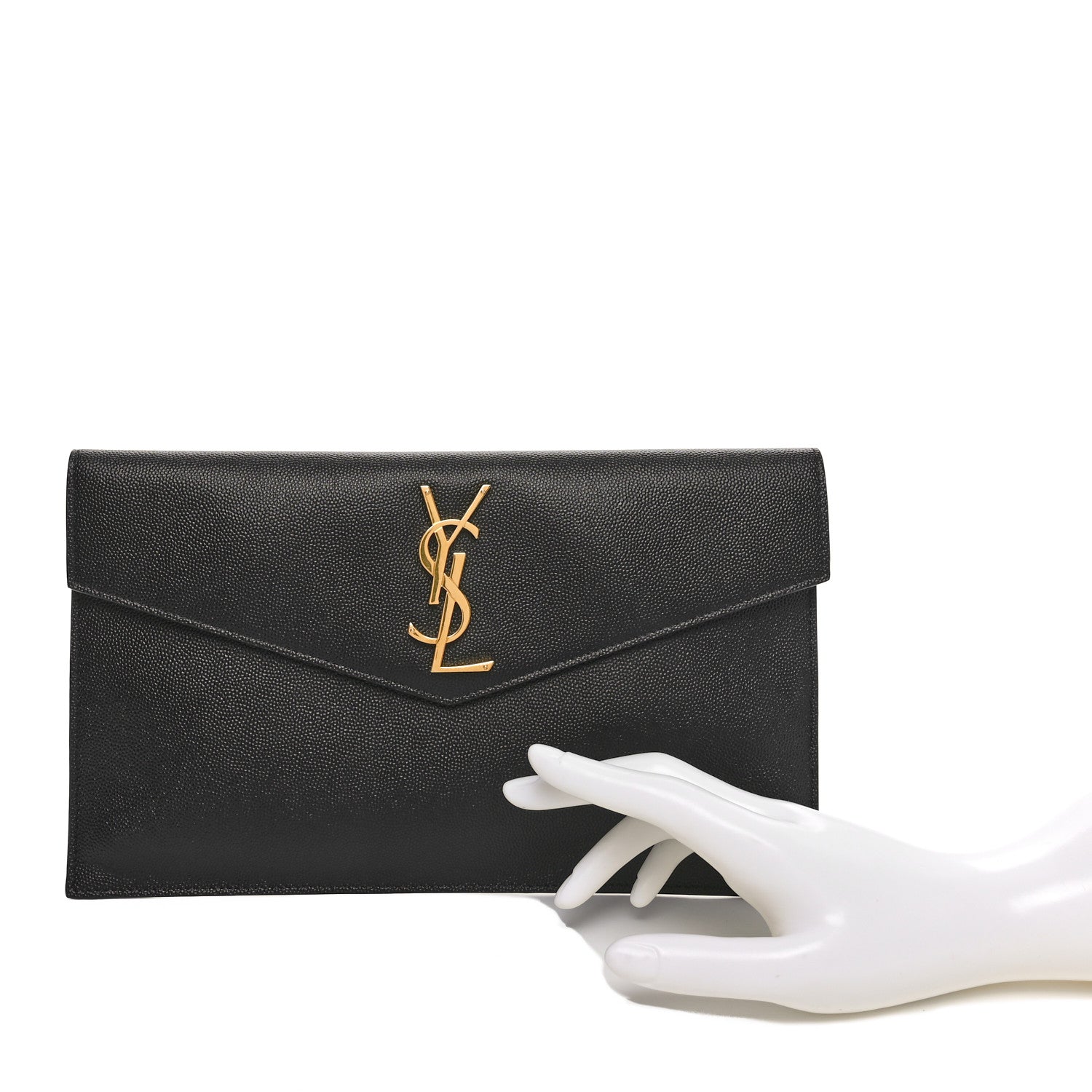 Saint Laurent Grain De Poudre Uptown Pouch Black 2 of 8