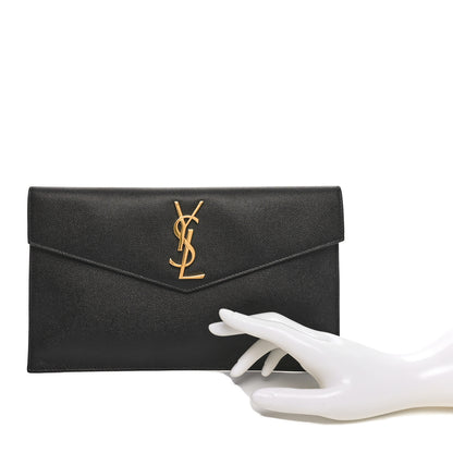 Saint Laurent Grain De Poudre Uptown Pouch Black 2 of 8