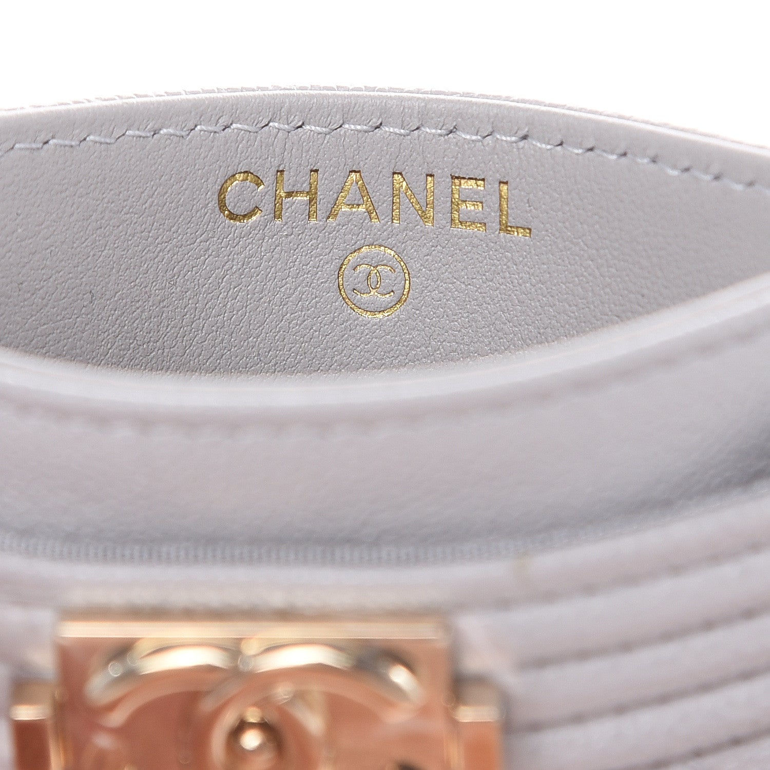 Chanel Caviar Quilted Boy Card Holder Grey 6 of 9