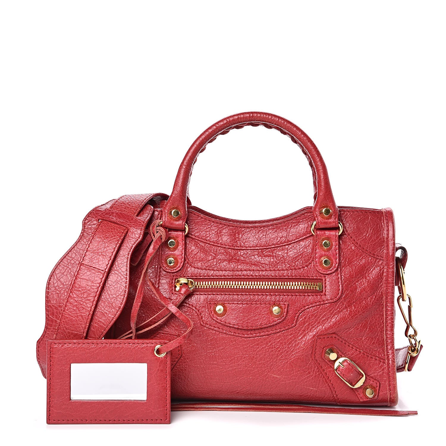 Balenciaga Agneau Classic Gold Hardware Mini City Rouge Sapphire 2 of 25