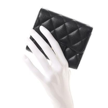 Chanel Caviar Quilted Compact Flap Wallet Black 2 of 9