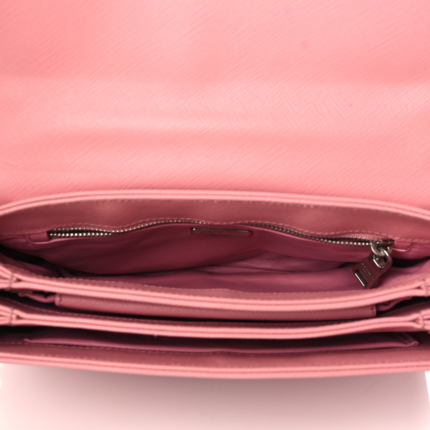 Saffiano Lux Lock Flap Chain Shoulder Bag Petalo