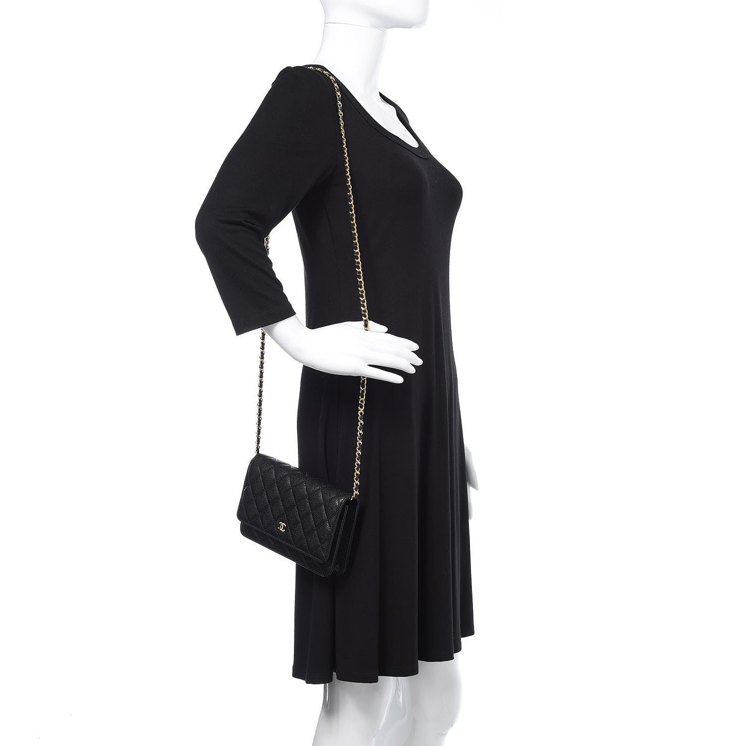 Chanel Caviar Quilted Wallet On Chain WOC Black 2 of 11