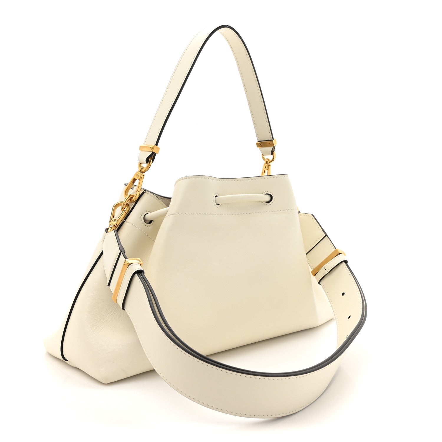 Jimmy Choo Soft Shiny Calfskin Bon Bon East West Bucket Bag Latte 3 of 13