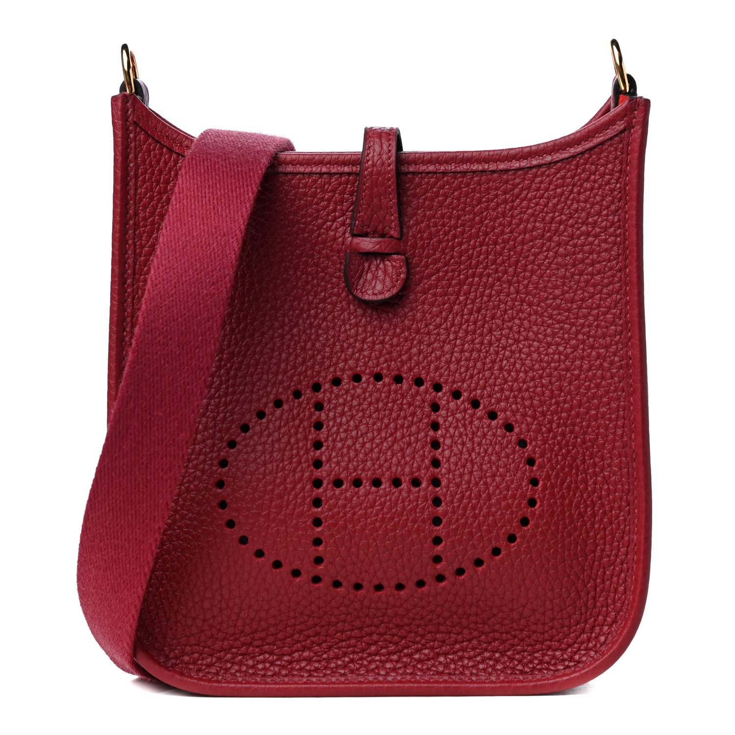 Hermes Taurillon Clemence Evelyne TPM Rouge Grenat 1 of 5