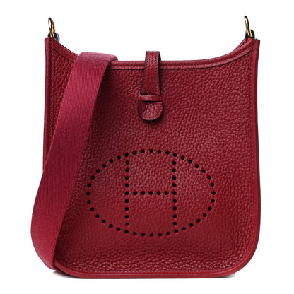 Hermes Taurillon Clemence Evelyne TPM Rouge Grenat 1 of 5
