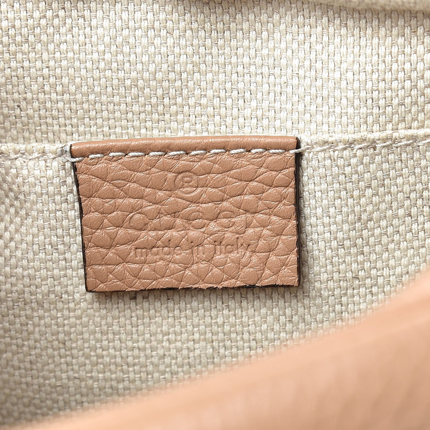 Pebbled Calfskin Small Soho Disco Bag Camelia