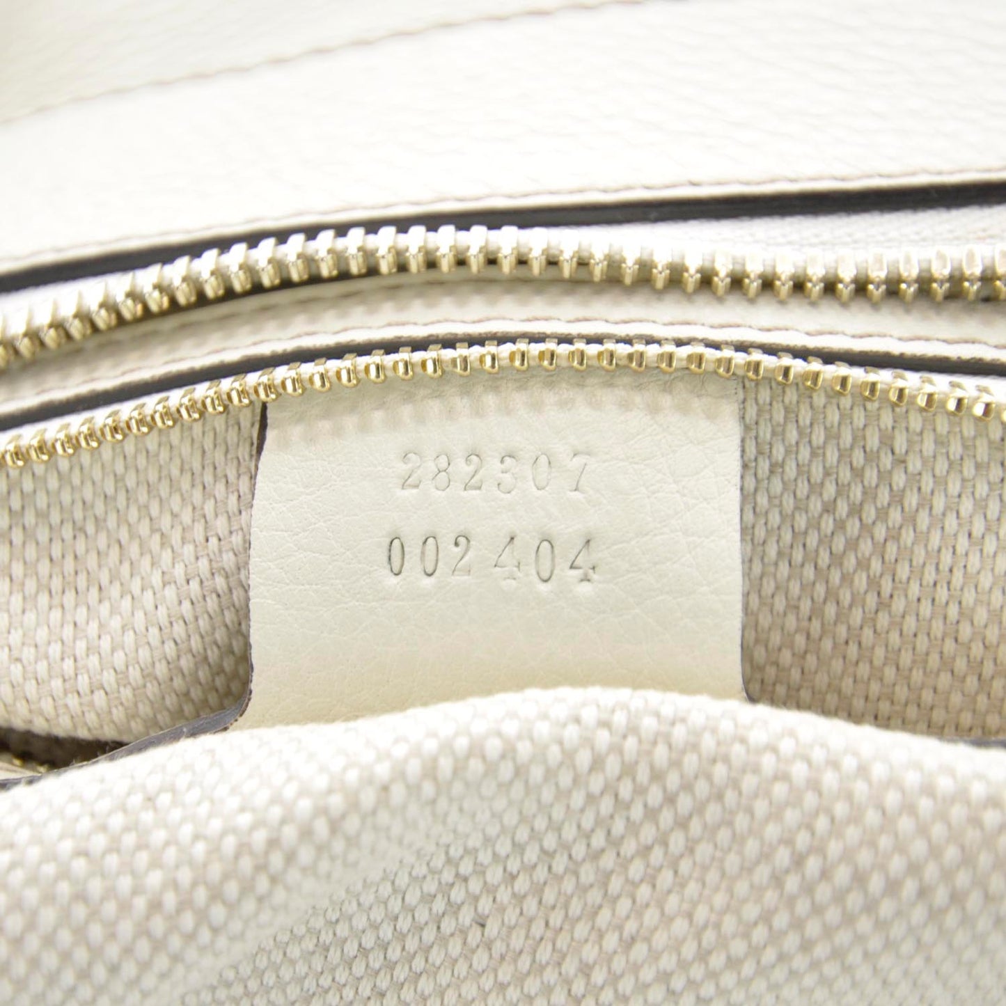 Pebbled Calfskin Small Soho Top Handle Bag Off White