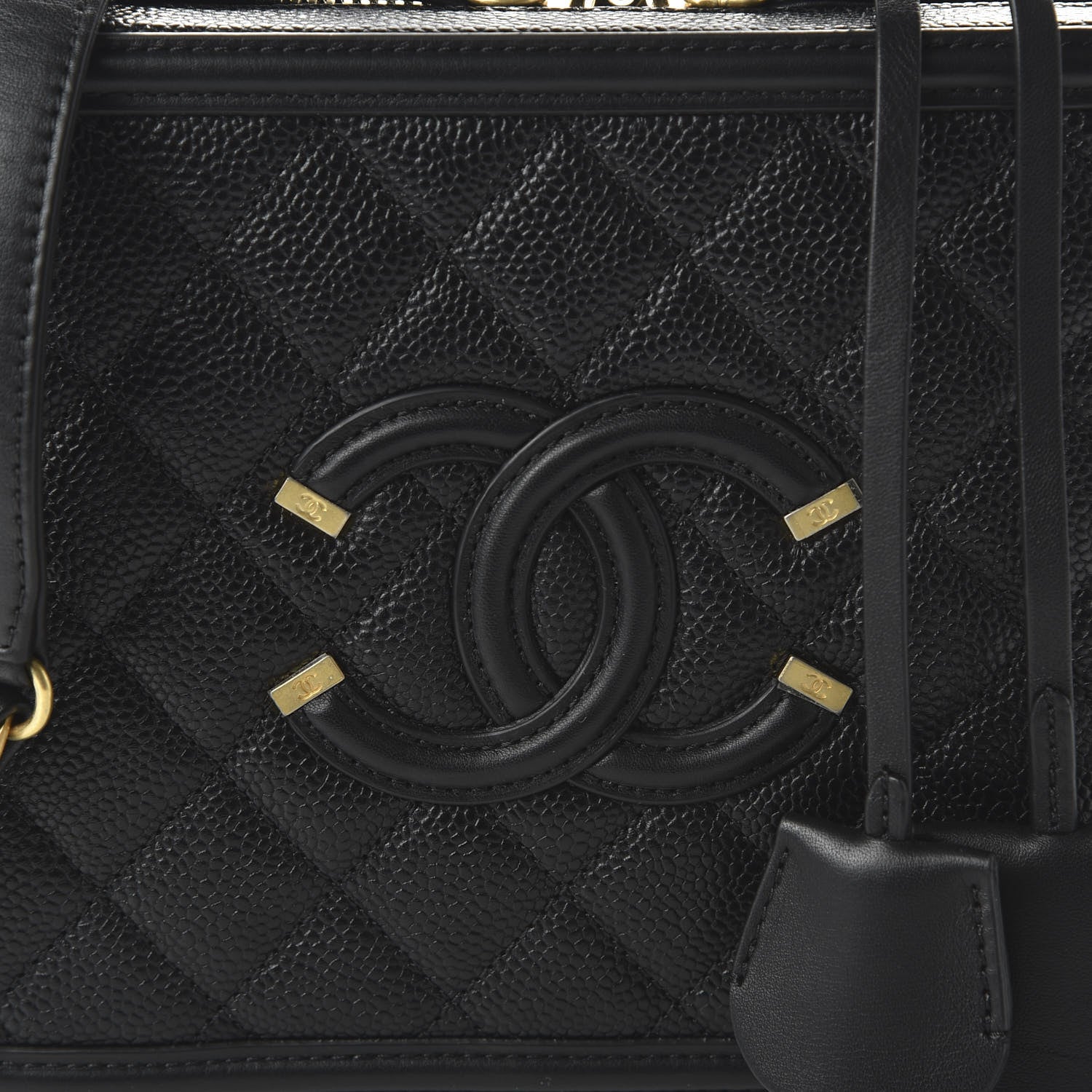 Chanel Caviar Quilted Medium CC Filigree Vanity Case Black 10 of 11