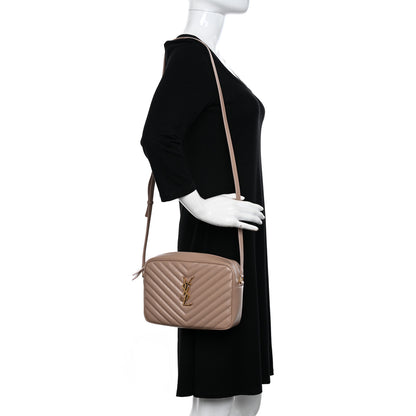 Saint Laurent Calfskin Matelasse Monogram Lou Camera Bag Dark Beige 2 of 11