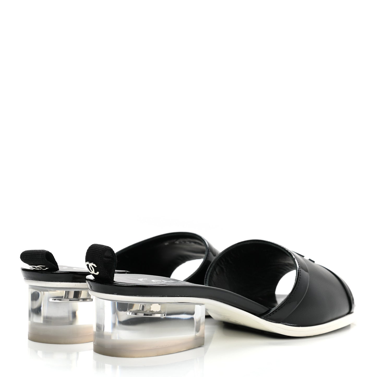 Lambskin PVC Mule 37 Black Transparent