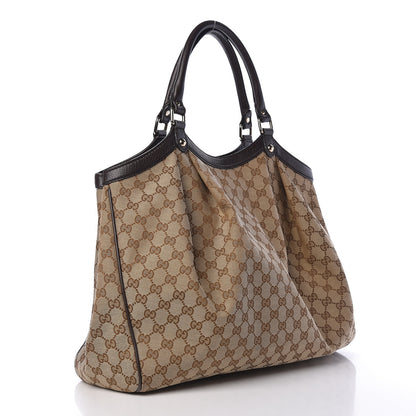 Gucci Monogram Dollar Calfskin Large Sukey Tote Beige Ebony Testa di Moro 3 of 10