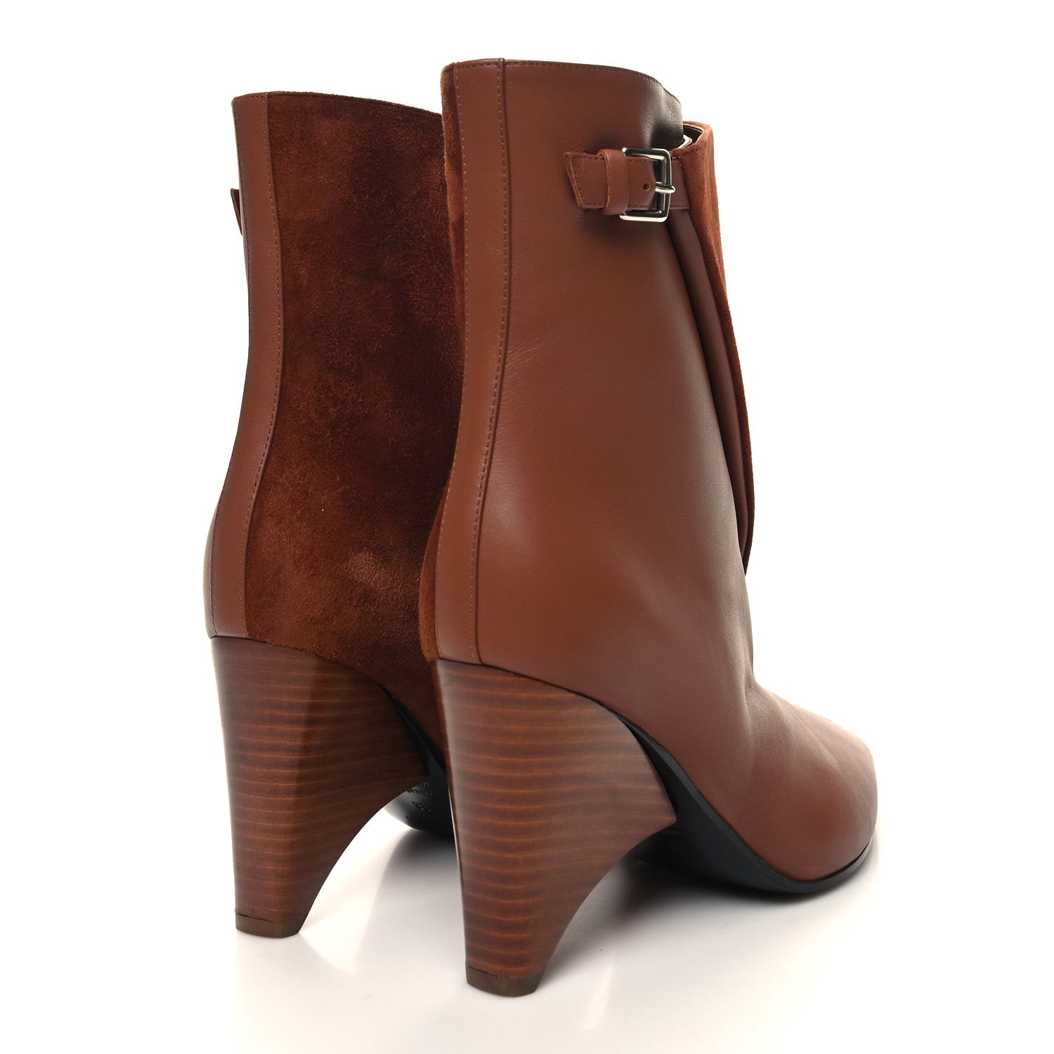 Hermes Suede Goatskin Calfskin Hanae 85 Ankle Boots 38 Gold 4 of 8