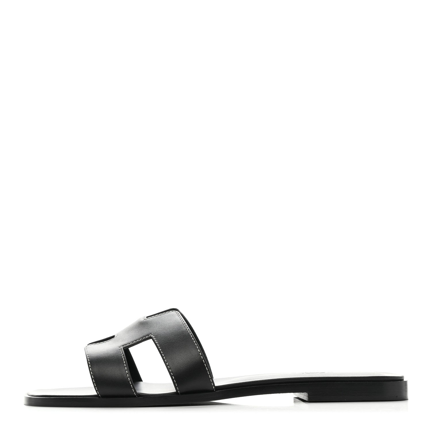 Hermes Box Calfskin Oran Sandals 40.5 Black 1 of 10