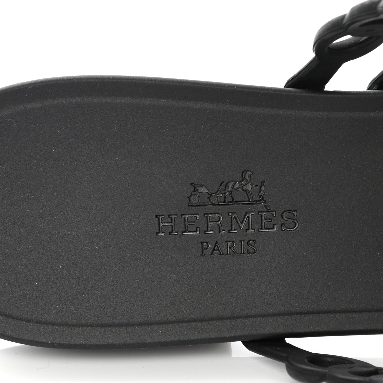 Hermes Rubber Chaine d'Ancre Nude Sandals 39 Black 5 of 7