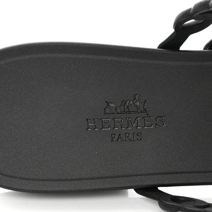 Hermes Rubber Chaine d'Ancre Nude Sandals 39 Black 5 of 7