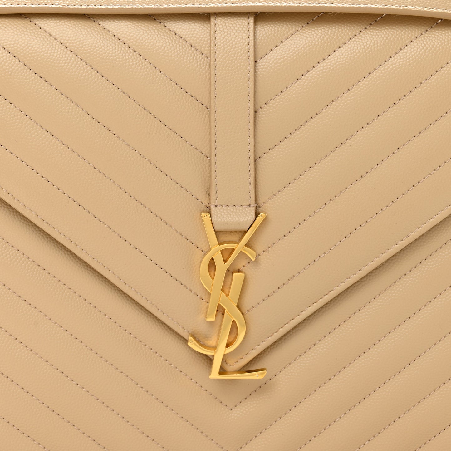 Grain De Poudre Matelasse Chevron Large Monogram Satchel Nude Powder