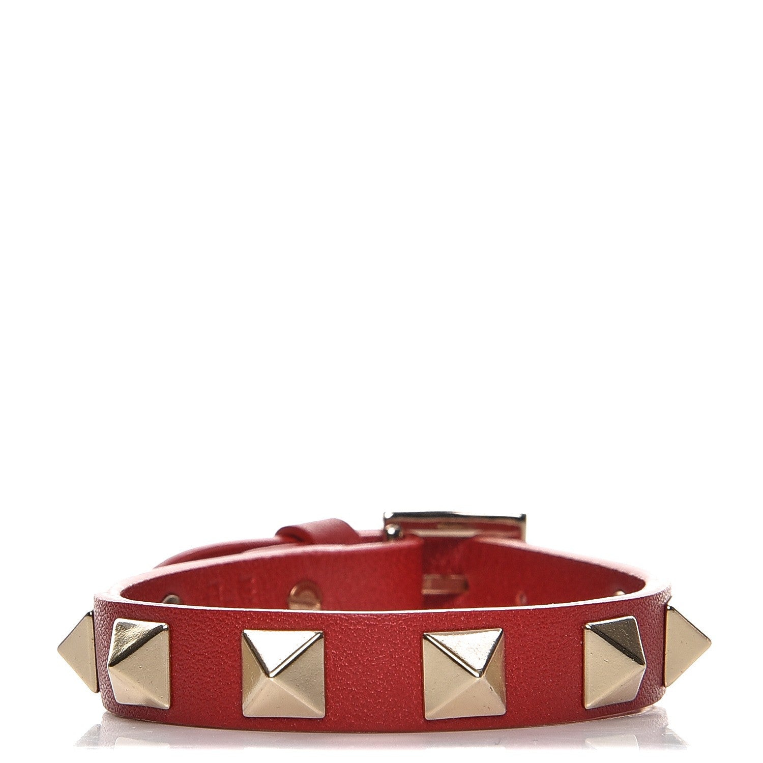 Valentino Garavani Vitello Rockstud Bracelet Red 1 of 5