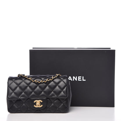 Chanel Lambskin Quilted Mini Rectangular Flap Black 8 of 8