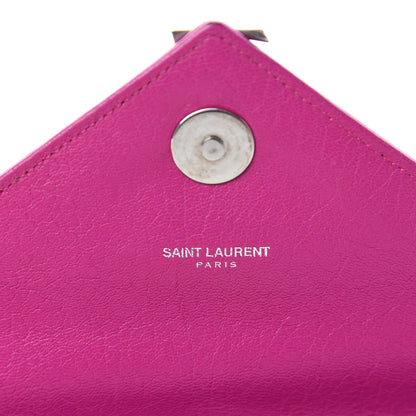Saint Laurent Sheepskin Matelasse Medium Monogram College Punk Chain Satchel Electric Fuxia 10 of 11
