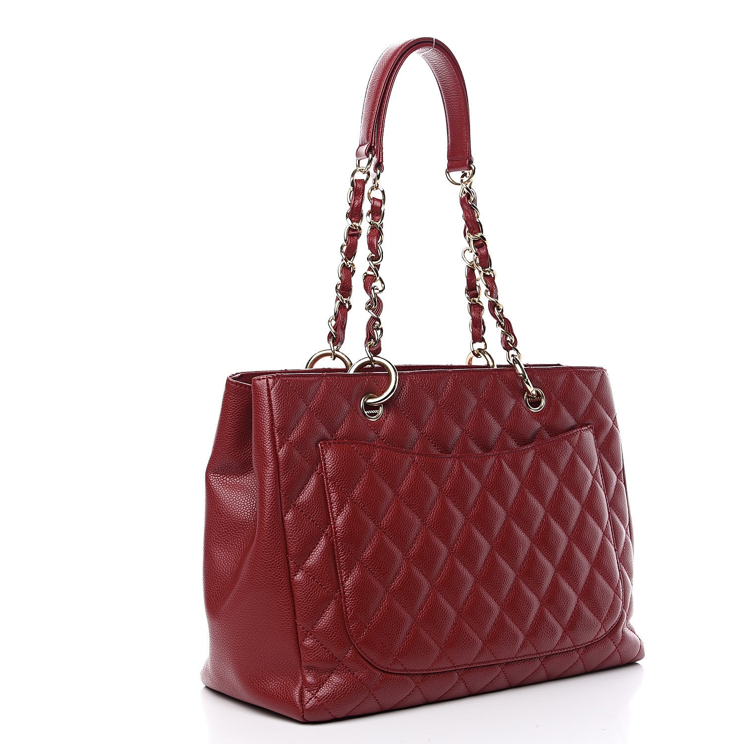 Chanel Caviar Quilted Grand Shopping Tote GST Dark Red 2 of 13