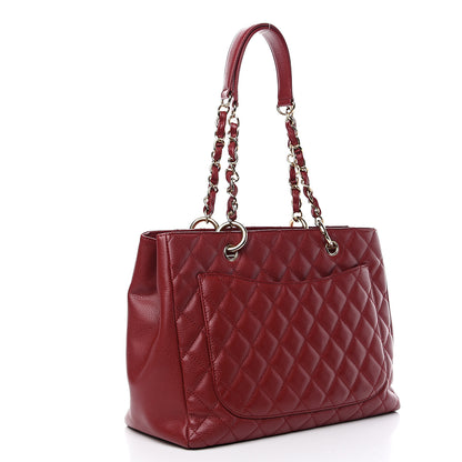Chanel Caviar Quilted Grand Shopping Tote GST Dark Red 2 of 13