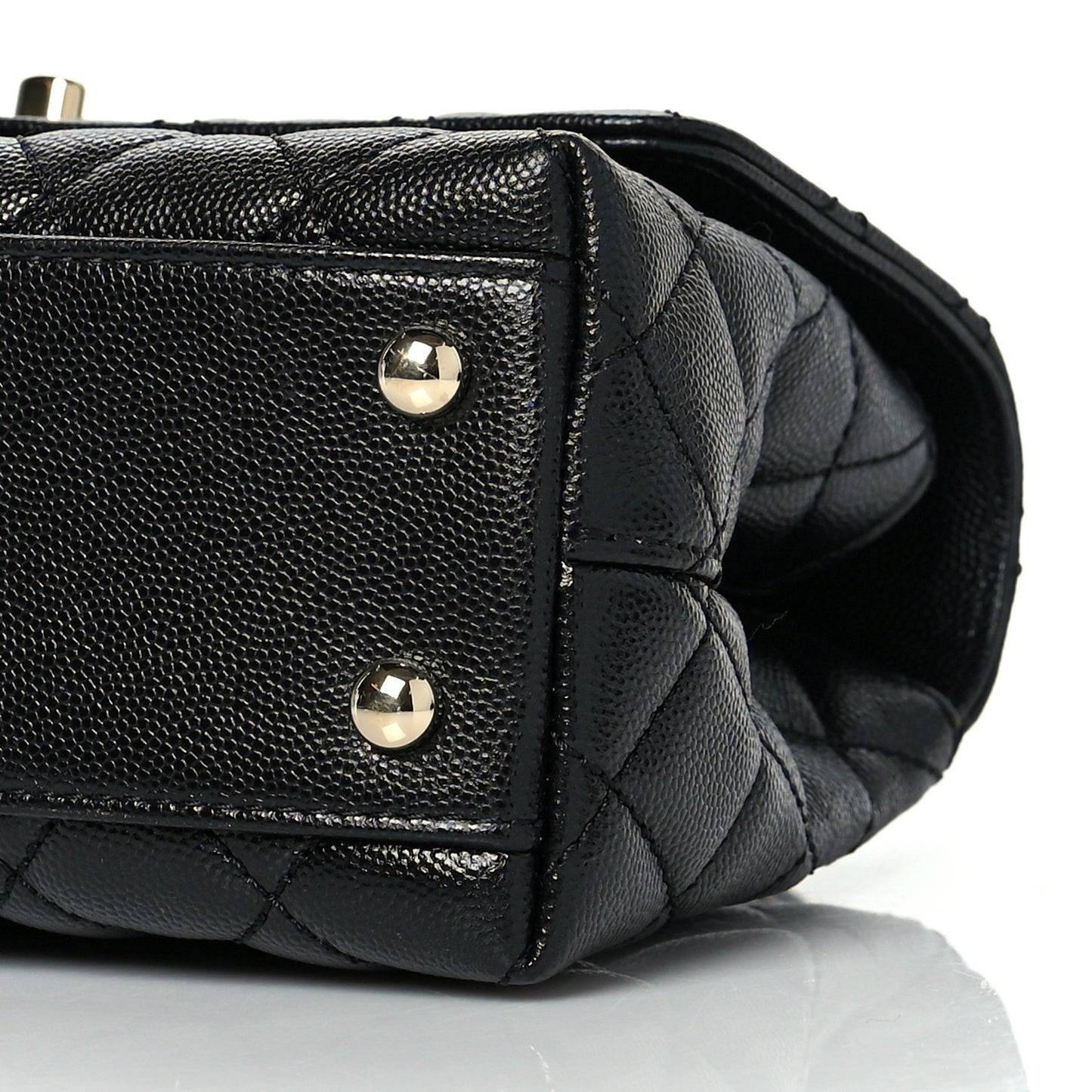 Caviar Quilted Mini Coco Handle Flap Black