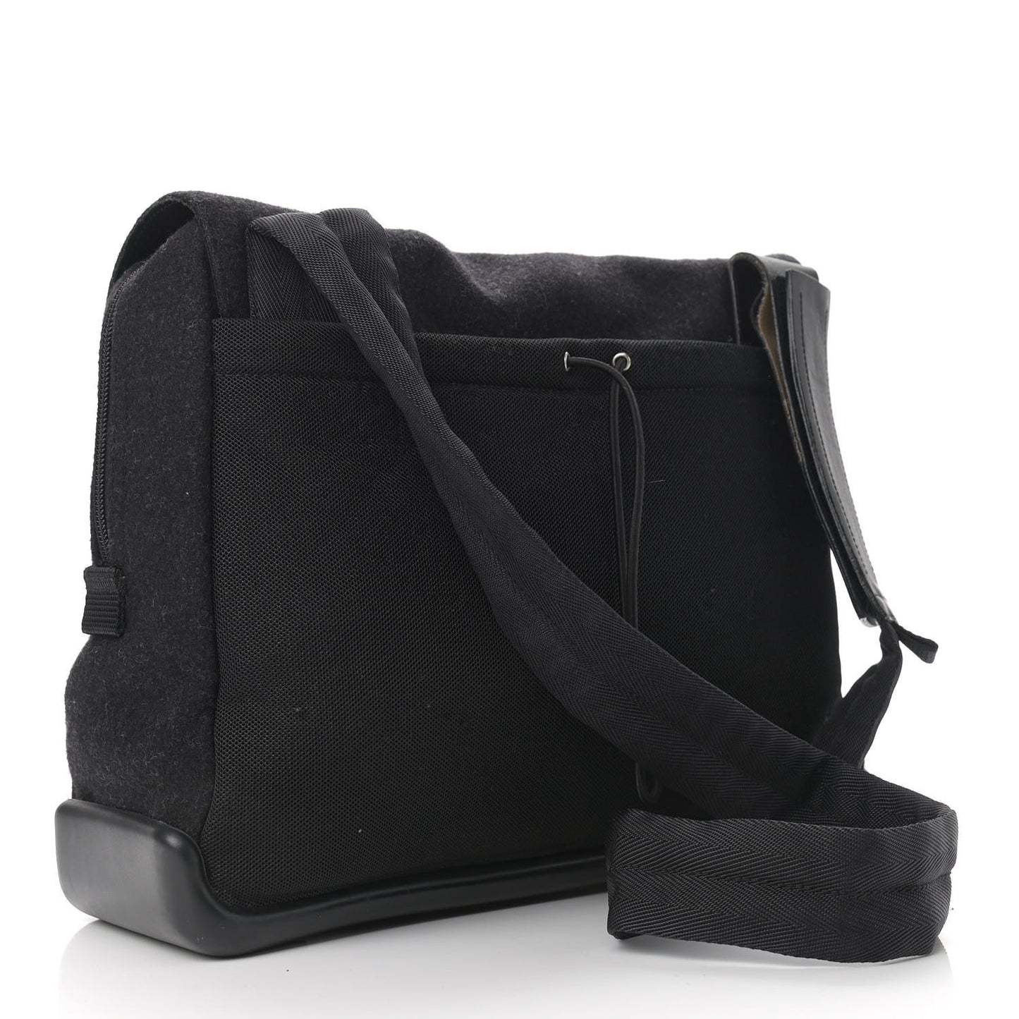 Wool Messenger Satchel Black