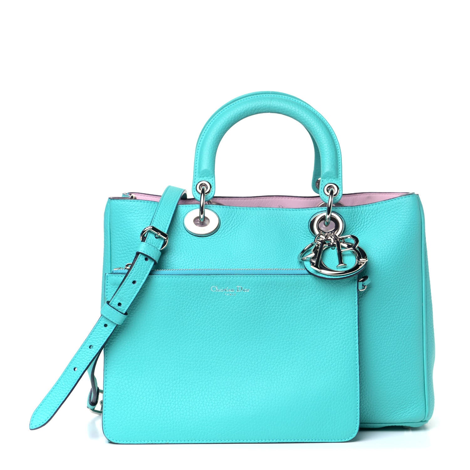 Christian Dior Bullcalf Medium Diorissimo Tote Turquoise 2 of 13