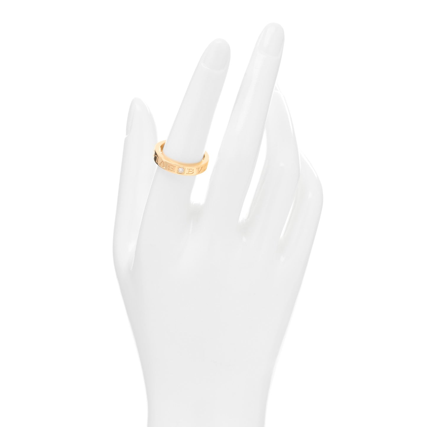 18K Yellow Gold Diamond B.Zero1 Essential Band Ring 55 7.25