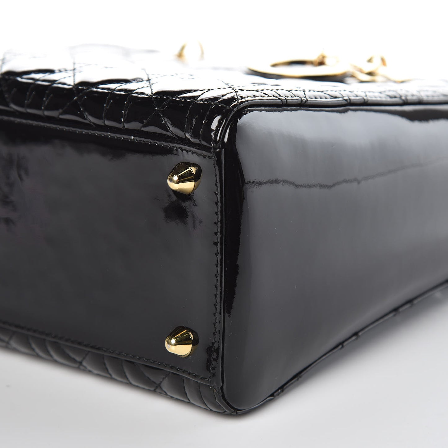 Patent Cannage Large Lady Dior Black