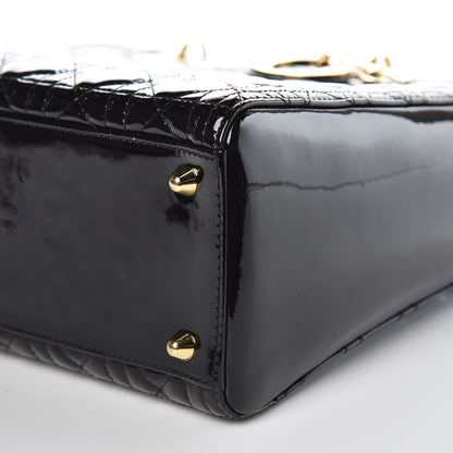 Christian Dior Patent Cannage Large Lady Dior Black 9 of 9