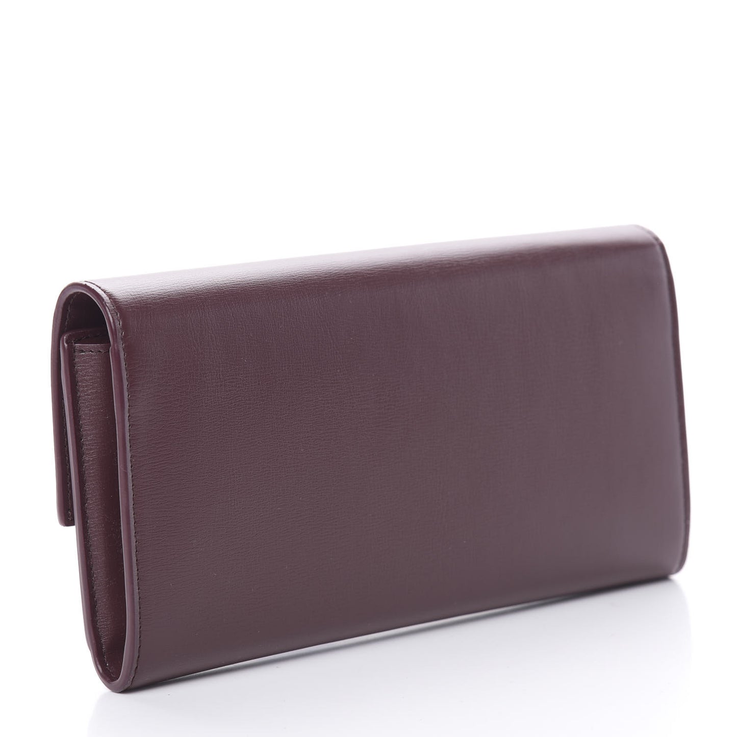 Calfskin Bellechasse Flap Clutch Wallet Rouge Legion