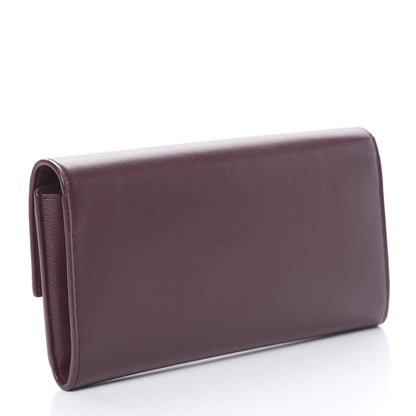 Saint Laurent Calfskin Bellechasse Flap Clutch Wallet Rouge Legion 3 of 8