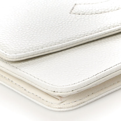 Chanel Caviar Timeless CC Wallet on Chain WOC White 9 of 21