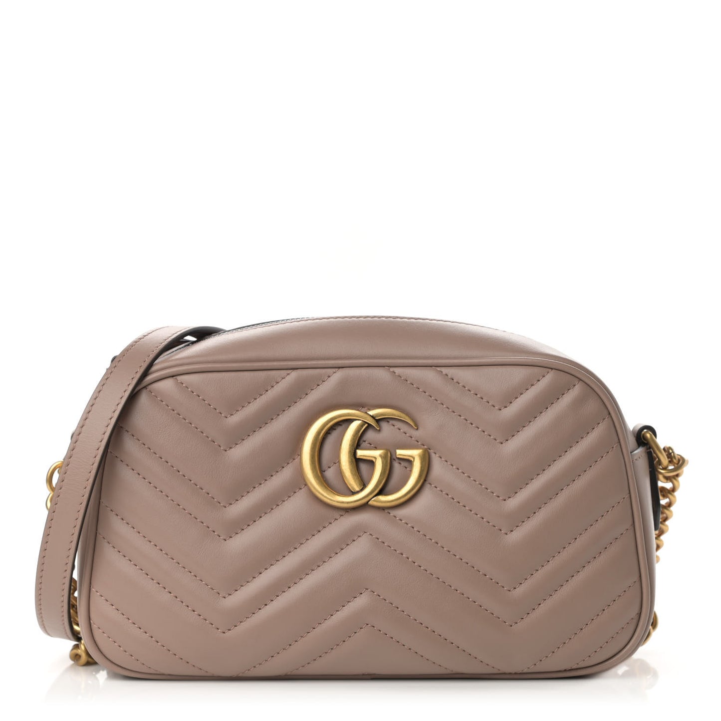 Calfskin Matelasse Small GG Marmont Chain Shoulder Bag Porcelain Rose