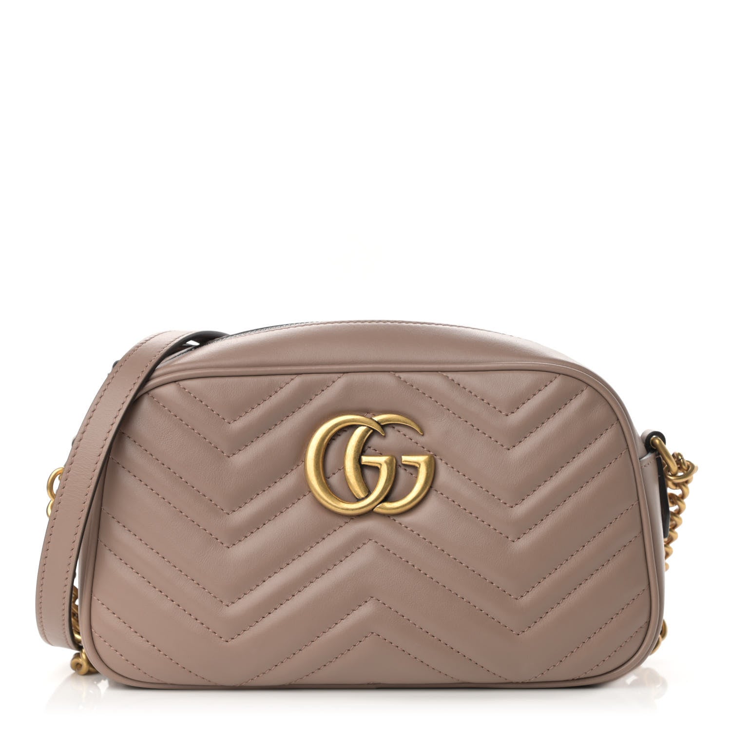 Gucci Calfskin Matelasse Small GG Marmont Chain Shoulder Bag Porcelain Rose 1 of 10