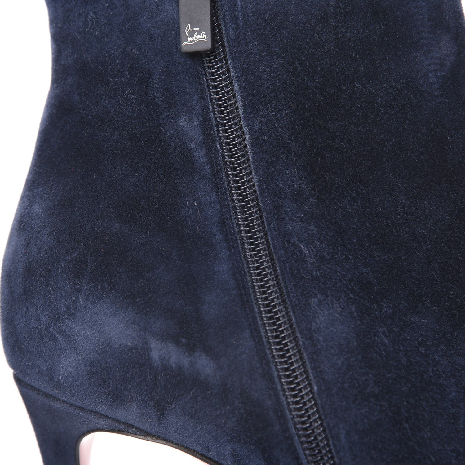 Christian Louboutin Veau Velours Eloise Booty 85 Ankle Boots 37 Bavarois 9 of 10