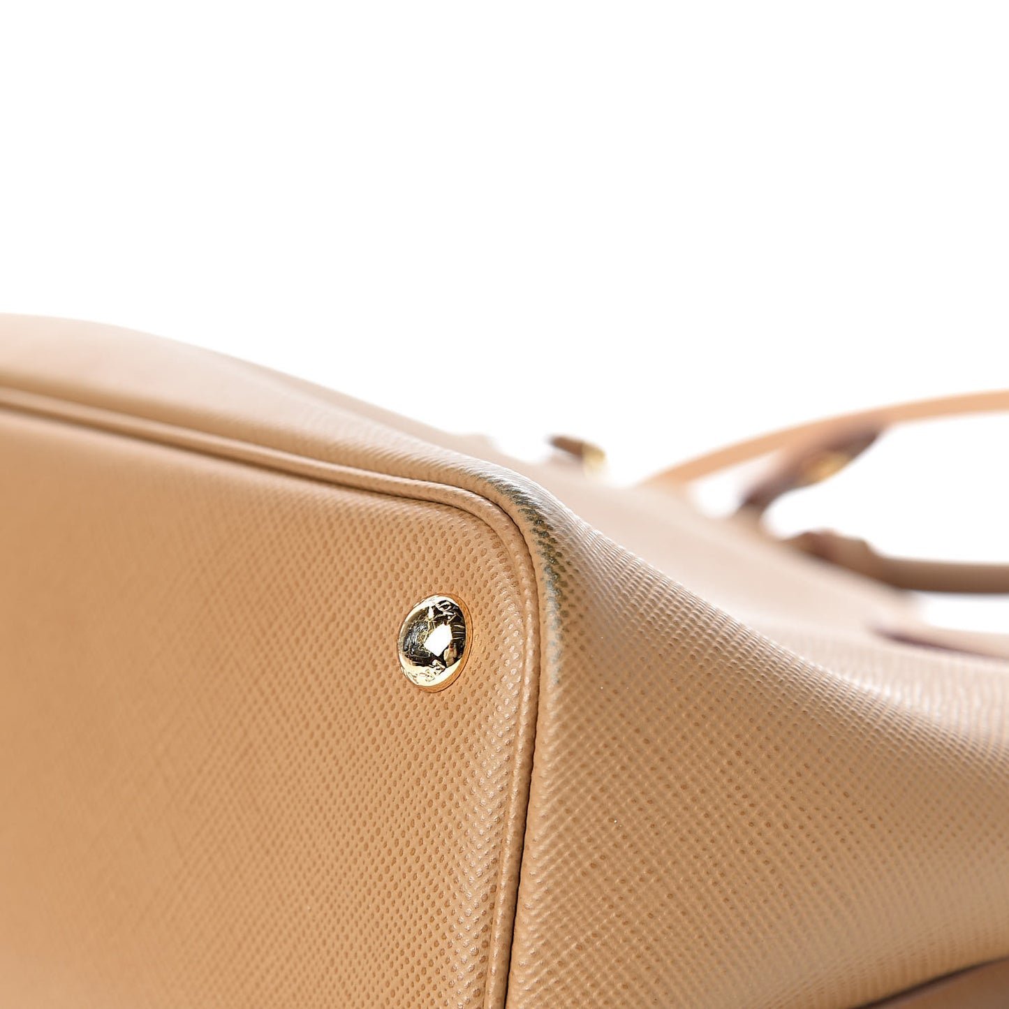 Saffiano Cuir Medium Double Bag Caramel