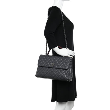 Chanel Caviar Lizard Quilted Medium Coco Handle Flap Grey 2 of 10