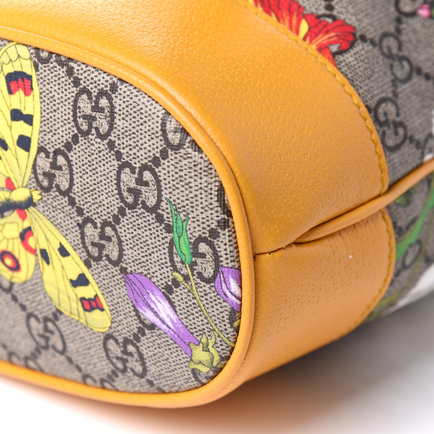 Gucci GG Supreme Monogram Flora Small Ophidia Bucket Bag Beige Multicolor Crop 6 of 12