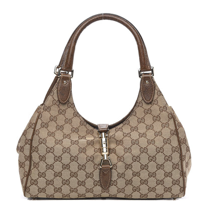 Gucci Monogram Calfskin Bardot Tote Brown 1 of 16
