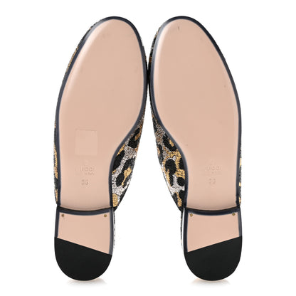 Gucci Lurex Jacquard Leopard Embroidered Womens Princetown Slippers 36 Black Gold 6 of 12