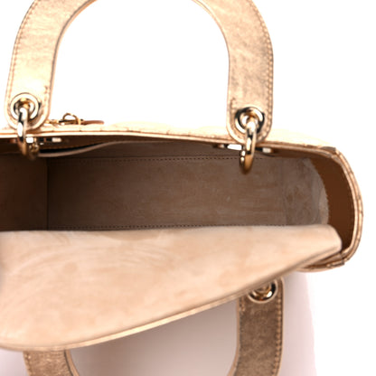 Christian Dior Metallic Calfskin Cannage Small My ABCDior Lady Dior Gold 5 of 14
