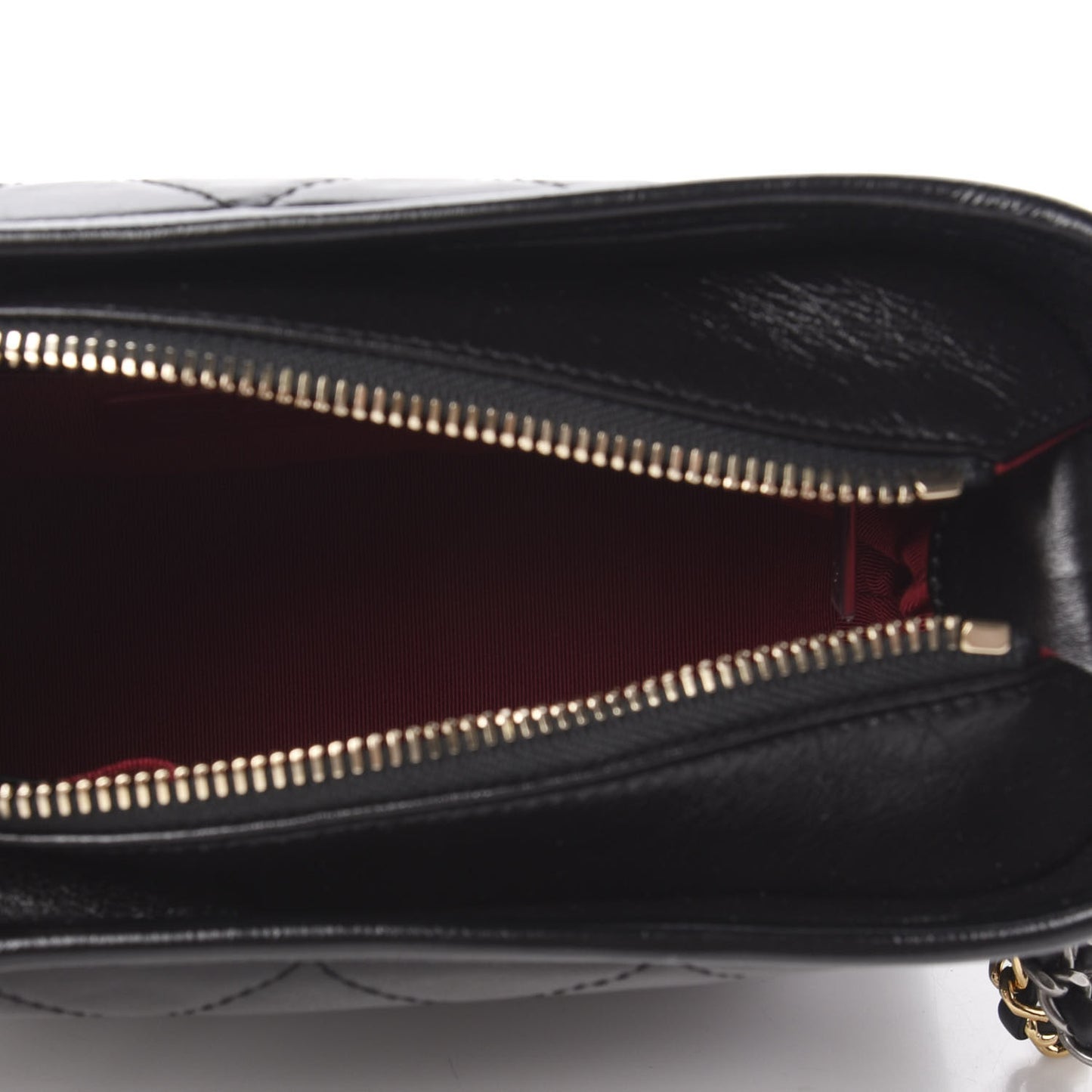 Aged Calfskin Quilted Small Gabrielle Hobo Black