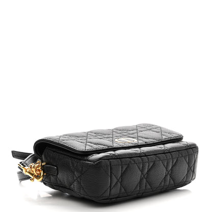 Christian Dior Supple Calfskin Cannage Caro Pouch with Chain Black 4 of 11