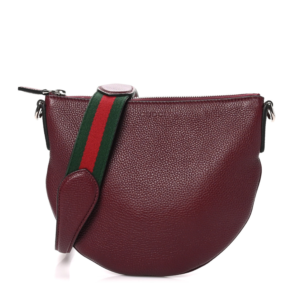 Gucci Pebbled Calfskin Mini B Shoudler Bag Burgundy 1 of 10
